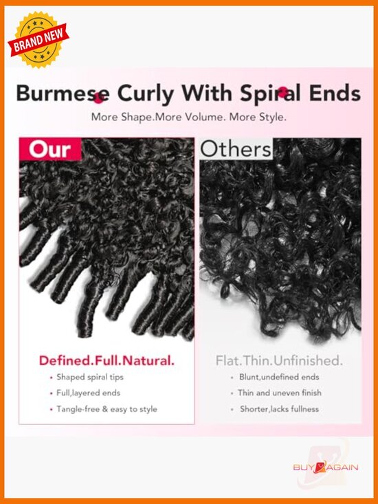 280 Density Burmese Curly Lace Front Wig Human Hair 13x6 Pre Plucked Hair main image 5